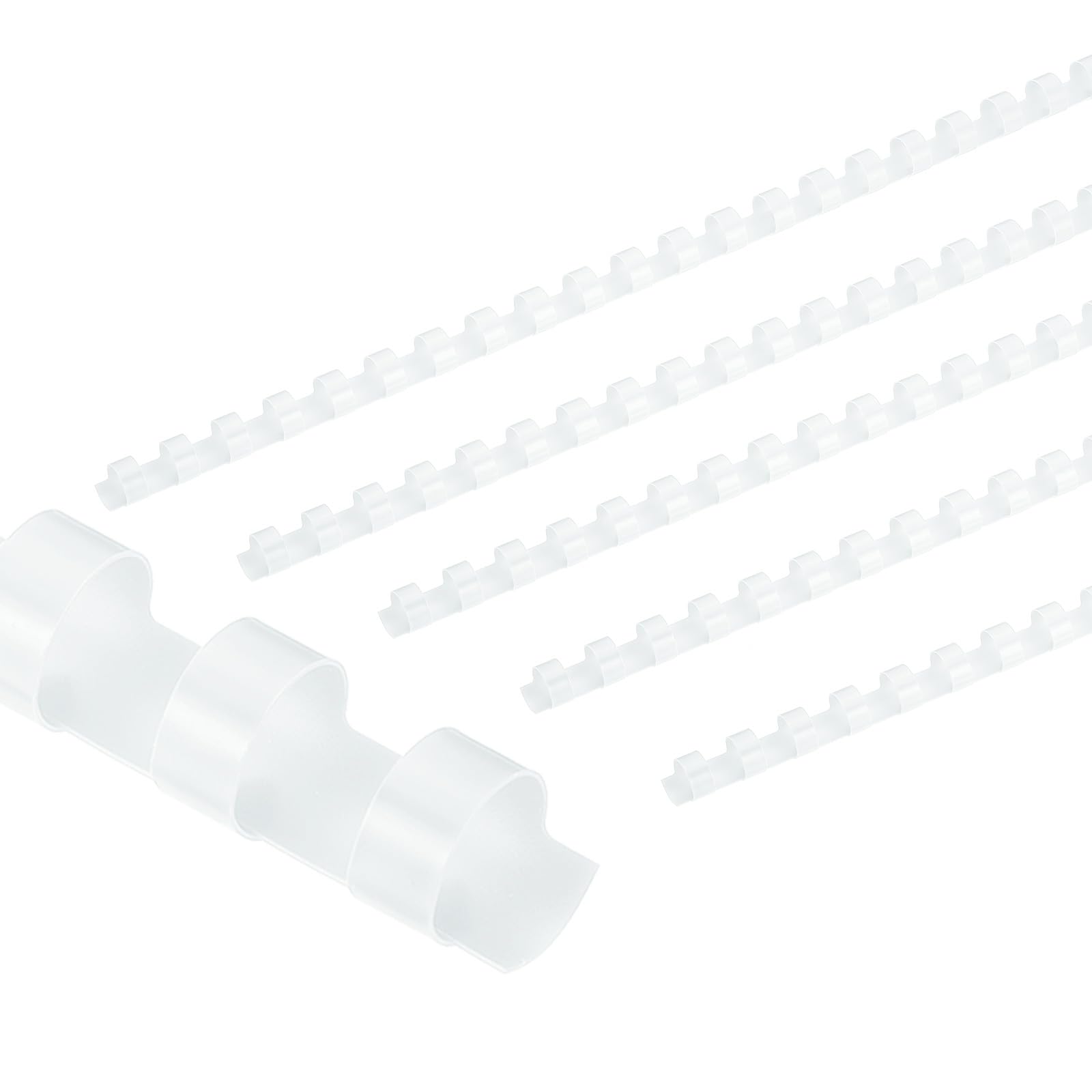 PATIKIL 10mm (3/8") Plastic Binding Combs, 100 Pcs 21 Rings Comb Binding Spines 60 Sheet Capacity Letter Size for Binding Paper Sheets, White