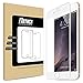 iPhone 7 Screen Protector, Mothca 3D Curve Edge Tempered Glass Full Screen Coverage Edge to Edge HD Clear Screen Protector Film with Thin but Tough Piano Paint Finish Steel Alloy Frame (White)