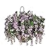 House of Silk Flowers Artificial Purple Wisteria Hanging Basket [Kitchen]