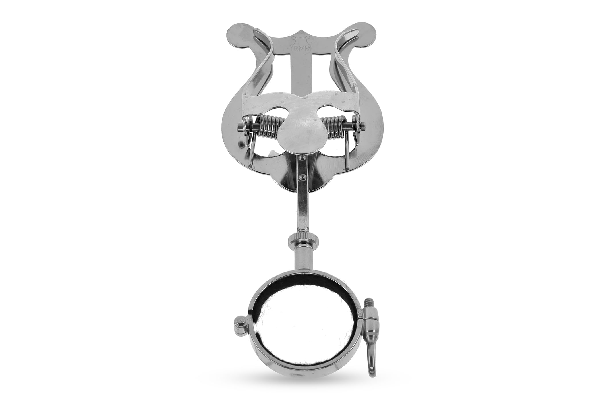 GEWA Marching Music Holder Bb-Clarinet - Nickel Plated - Small Lyra - 1 Pusher - Ring Diameter 33 mm