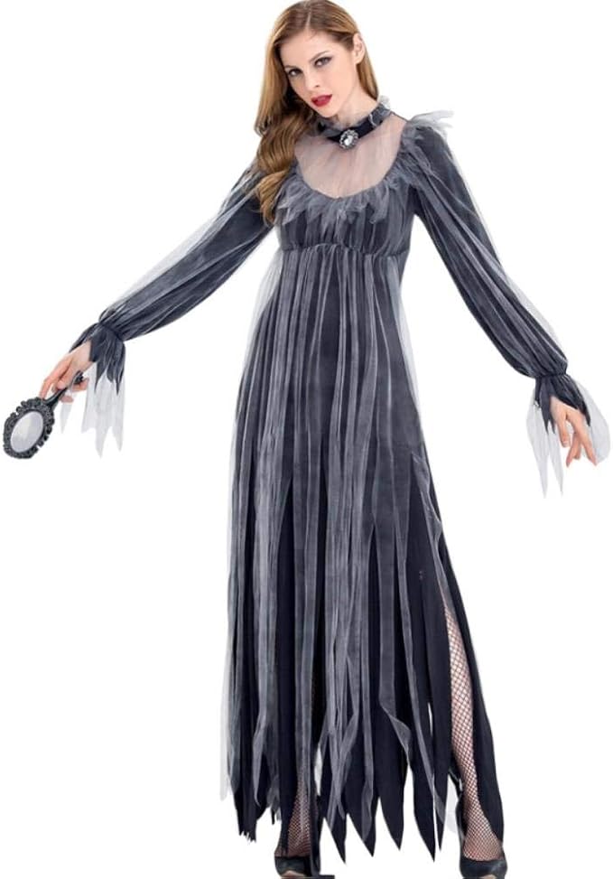 Disfraz De Fantasma Encadenado Widmann – Vestido Con Capucha Y Cadenas Plateadas, Talla S