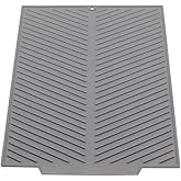 SFBBCLOZ Silicone Dish Draining Mat, Eco Friendly Dish Drying Mat Kitchen Counter Anti-Skid and Heat Insulation Pad, Sink Drainer Mat with Dense Drainage Grooves (L (20"×16"))