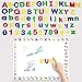 SpriteGru 46 pcs Farm Animal Plant Magnets with Background Plate, 52 pcs Magnetic Foam Letters from A-Z ,10Numbers,3 Symbols(Total 111 pcs). Perfect for Preschool Learning