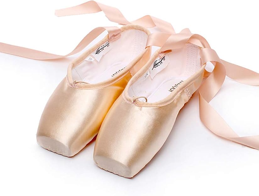 HLONGG Ballet Pointe Shoes Soft Shank Satin Dance Shoes Professional