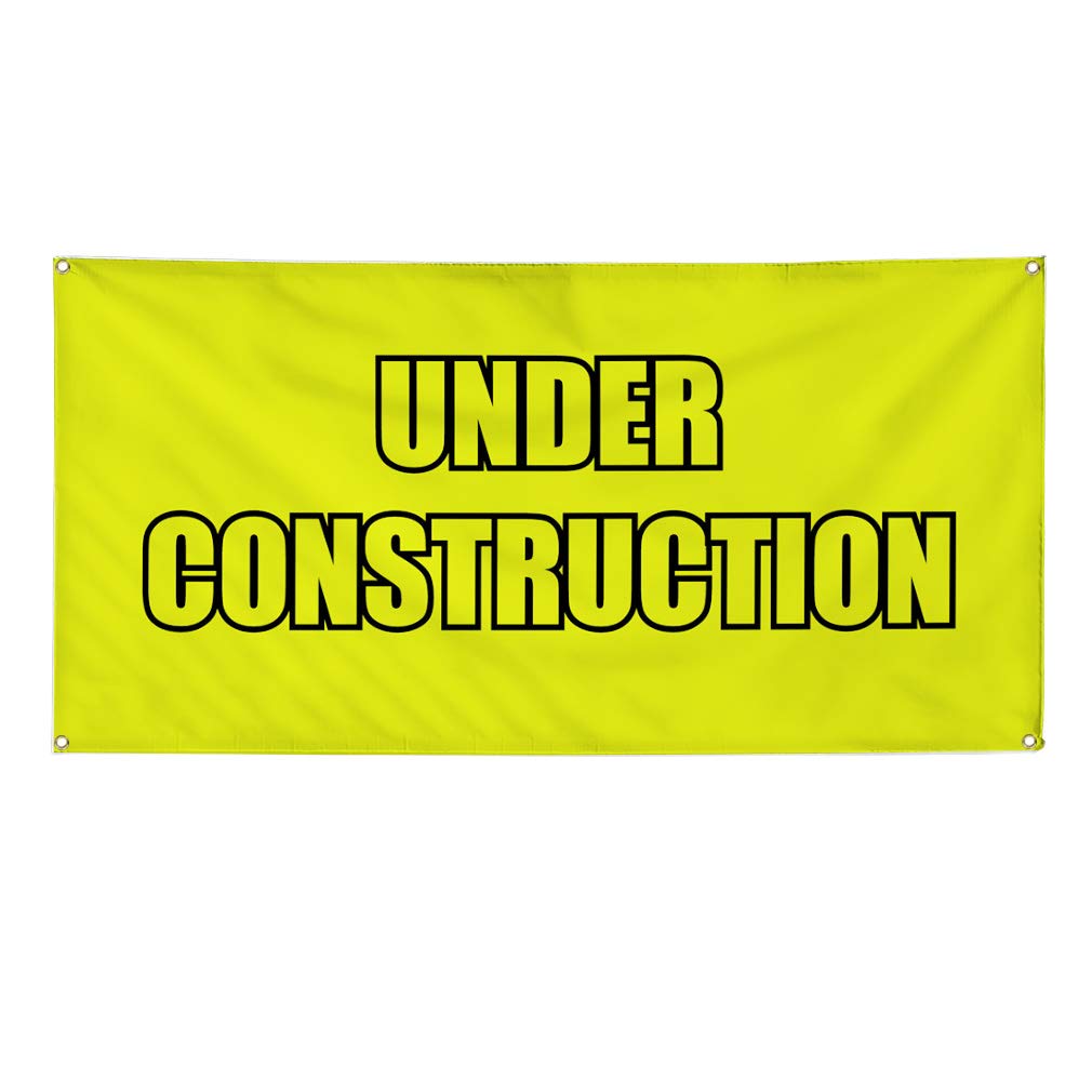 Amazon Com Vinyl Banner Sign Under Construction Industrial