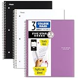 Five Star Spiral Notebook + Study App, 3