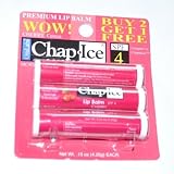 Chap-Ice SPF 4 Premium Lip Balm, Cherry Cereza, 3 pack