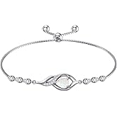 HPQQ Infinity Birthstone Bracelet for Women 925 Sterling Silver Infinity Love Birthday Jewelry Valentines Day Birthday Gifts for Her Mom Wife Girlfriend