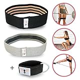 Booty Building Hip Bands for Women | 2 Toning Resistance Bands + FREE Ankle Strap for Ladies | Light & Heavy Booty Bands | Premium Hip Band Set for Glute Training, CrossFit, Mobility, Physical Therapy