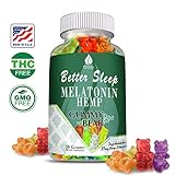 Melatonin Hemp Gummies for Sleep, Anxiety and Stress Relief. 5mg Melatonin + 25mg of 100% Pure Organic Hemp Extract in Every Gummy. #1 Natural Sleep Aid to Promote restful Sleep -30 Servings