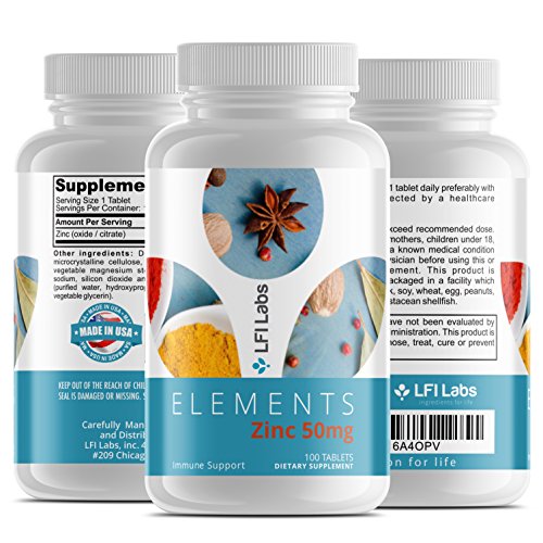 Elements Zinc Immunity, Testosterone & Sleep Supplement — 50mg X 100 Coated Tablets. Strengthen Immunity, Boost Testosterone, & Sleep Better.