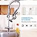 Pre-Rinse Commercial Kitchen Faucet with High Pressure Flexible Hose Sink Sprayer Replacement Kit Black