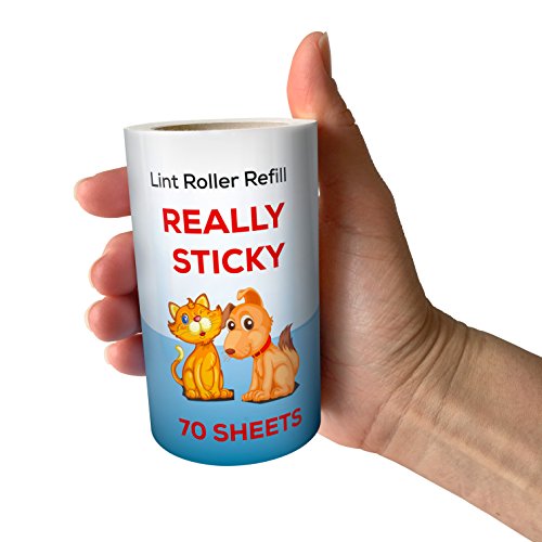 Really Sticky Tape Roller Refills for Pet Hair Roller - Best Pet Hair Removal Sheets if You Need Lint Rollers Extra Sticky - HUGE 3 PACK - 210 Sheets - Lint Refills fit all standard size Lint Rollers