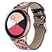 Compatible with Galaxy Watch Active Bands/Garmin Vivoactive 3 Band Leather,20mm Replacement Strap Band Compatible with Samsung Galaxy Watch Active 40mm /Galaxy Watch 42mm Smartwatch (Black-Floral2)