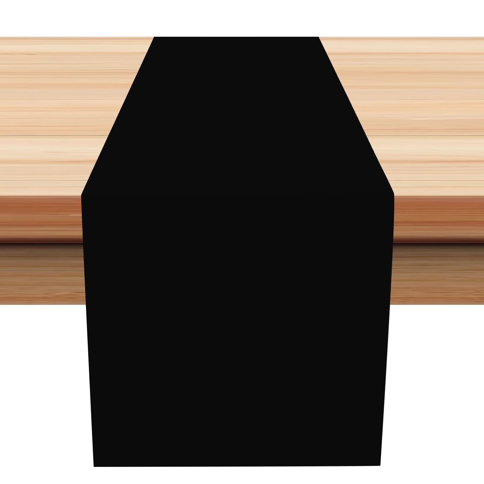 Photo 1 of OFILA Black Table Runner 72 Inches Long,Linen Table Runner for Kitchen Dining Table Decor,Rustic Farmhouse Table Runner,Coffee Table Runner Indoor Outdoor Party Table Supplies 13x72 Inches