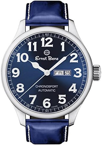 Ernst Benz Chronosport Blue Dial White Numerals 47mm Men's Swiss Automatic Watch GC10214