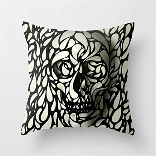 pillowcase covers Punk Bohemia Paisley Skull Cushion Cover Cotton Linen Size 4040 Printed Throw Pillows Decorative Cojines pillowcase zipper (a21)