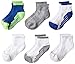 Gold Toe Boys' Ultra Tec Athletic Quarter Socks, 6-Pair, Color Block Royal/Green, Large