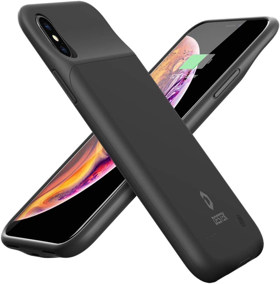 DESTEK Battery Case for iPhone X/Xs, 3200mAh Slim Rechargeable External Charger Case Portable Protective Charging Case for Apple iPhone X iPhone 10 (5.8 Inch) (Upgrade)