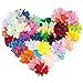 Avando Boutique Grosgrain Ribbon Pinwheel Hair Bows Clips for Baby Girls Teens Toddlers Kids Children Set of 40
