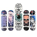 MAGIC UNION 31 Inch Maple Deck Skateboard Longboard Double-Kick Cruiser