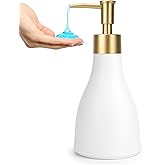 UHEY HOME Ceramic Soap Dispenser for Bathroom 8.5oz Hand Liquid Dispenser with Rust-Proof Plastic Pump for Kitchen