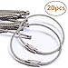 BESSEEK 20pcs Stainless Steel Wire Keychain Cable Key Ring for Outdoor Hiking,6 inch