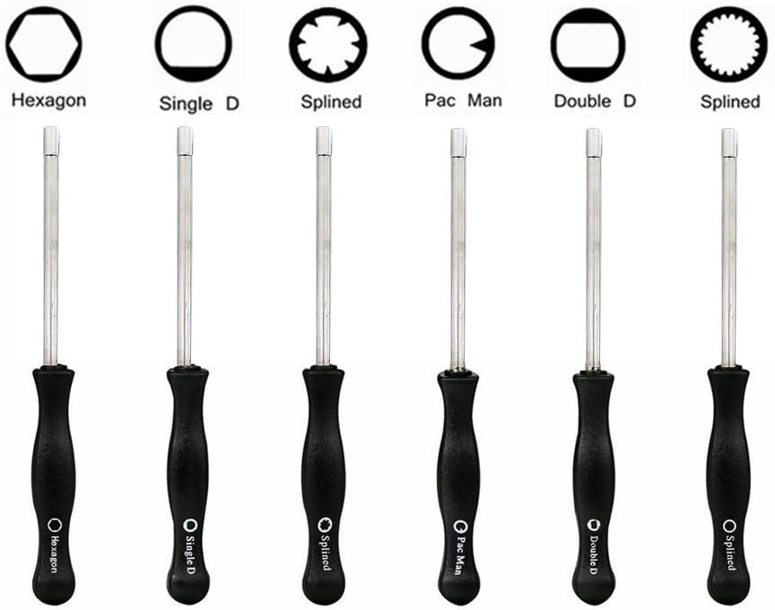 Wonderoto Carburetor Adjustment Tool Set with Pac Man- Single D-Double D-Hexagon Hex Socket- 21-Teeth Splined- 7-Teeth Splined Screwdriver for 2 Cycle Small Engine with PU Case (Set of 6)