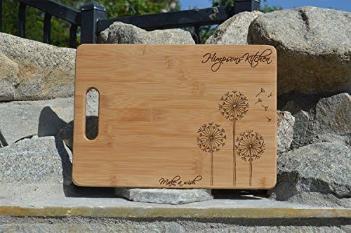 Dandelion Personalized Cutting Board, Wedding Gift, Laser engraved cutting board ,Wedding Gift for couple, Kitchen decor