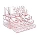 Ikee Design Pink Diamond Pattern Jewelry & Cosmetic Storage Display Boxes Two Pieces Set.