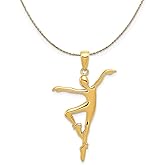 The Black Bow 14k Yellow Gold Modern Ballet Dancer Necklace