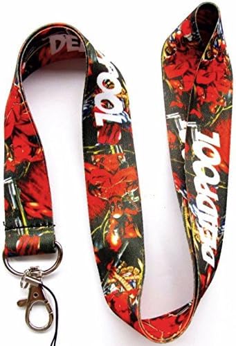 Deadpool Marvel Lanyard Multi-Color Red Keychain Badge ID Holder Colorful Superhero By PSdeals