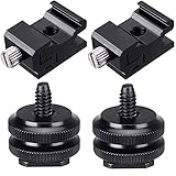 Hot Shoe Mount Adapter 1/4" Flash Cold Shoe Mount to Tripod Screw Adapter DSLR Camera Rig-4 Packs