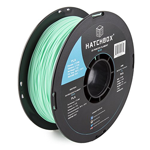 HATCHBOX 3D PLA-1KG1.75-318C PLA 3D Printer Filament, Dimensional Accuracy +/- 0.05 mm, 1.75 mm, 1 kg Spool, Blue