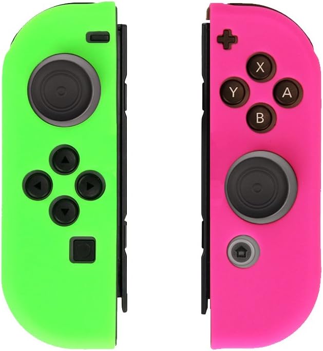 Kourpar Joy-Con (L/R) Silicone Protective Casing Compatible for Nintendo Switch Joy-Con Controllers with Thumb Grips Caps (2 Pairs Pack)