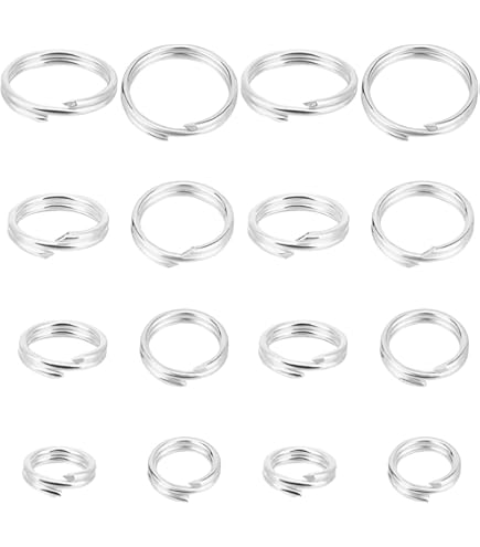 10Pcs 5mm Sterling Silver Jump Rings - Tiny Split Ring Connectors For Jewelry Making, Keychains & DIY Crafts
