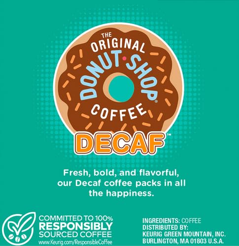 THE ORIGINAL DONUT SHOP KEURIG SINGLE-SERVE K-CUP PODS, DECAF KEURIG SINGLE-SERVE K-CUP PODS, MEDIUM ROAST COFFEE, 12 COUNT