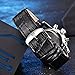 BENYAR Chronograph Waterproof Watches Business and Sport Design Black Leather Band Strap Wrist Watch for Men (Brown Silver Black)