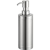 GAPPO Brushed Nickel Soap Dispenser Stainless Steel Metal Pump Hand Lotion Bottle for Bathroom, Bedroom and Kitchen(300ML/10.15Ounce)