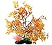 Anleo Artificial Aquarium Ornament Plant Aquatic Decor Tree/Underwater Plastic Trees for Home Office Saltwater Tropical Fish Tank Decorations (Yellow)