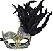Masquerade Mask, Coxeer Venetian Mask Mardi Gras Mask Halloween Costume Feather Mask