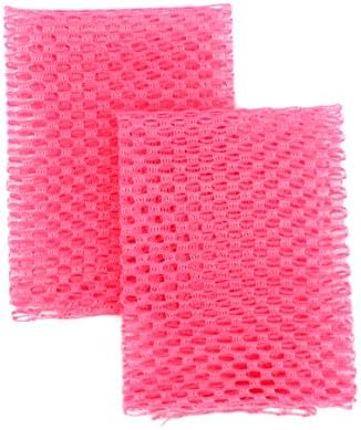 Adios~! Bacteria. Dishwashing Net Cloths (11"x11")/Sponge Alternative, No Odor Sponges, Best Kitchen Scrubber, Net Dish Sponge (2, Pink2)