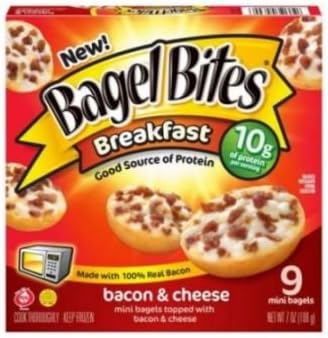 Bagel Bites - Bacon and Cheese Breakfast, 7 Ounce -- 8 per case.