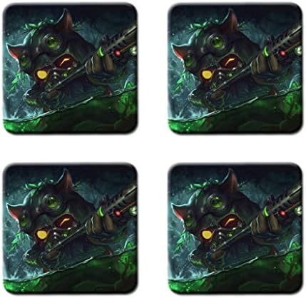 Omega Squad Teemo lol image Design square Cork Coasters Durable Drink Coasters Cup Mat Pat Mug - Shower Place Custom