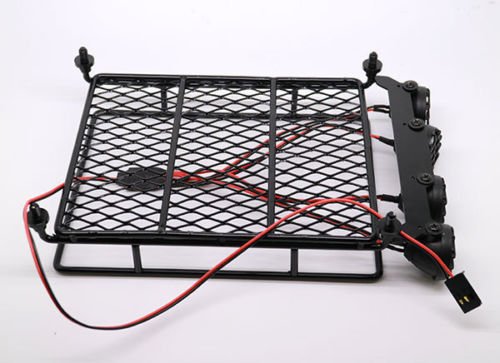 RC 1:10 Roof Luggage Rack LED Light Bar Wrangler Tamiya CC01 SCX10 Axial 513B