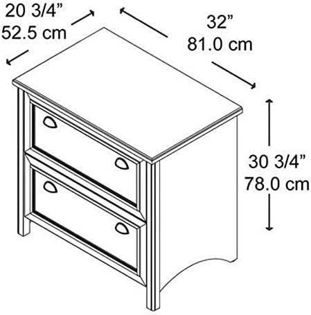 Amazon Com Bowery Hill 2 Drawer Lateral Wood File Cabinet In Distressed Black And Cherry Full Extension Drawers Office Products