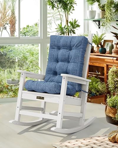 SERWALL HDPE Outdoor Rocking Cushion Set of 4, Memory Foam Cushion