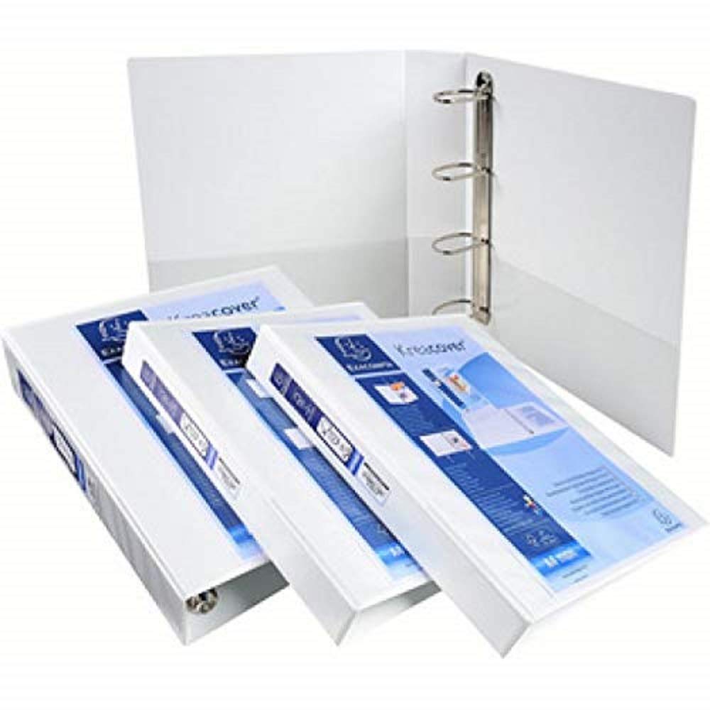 Exacompta - ref. 51844BE - 1 customizable rigid opaque binder with 3 pockets - 4 D-rings of 50 mm - Spine 75 mm - External dimensions: 32 x 29.5 cm - Format to be filed A4 Maxi - Colour: blue