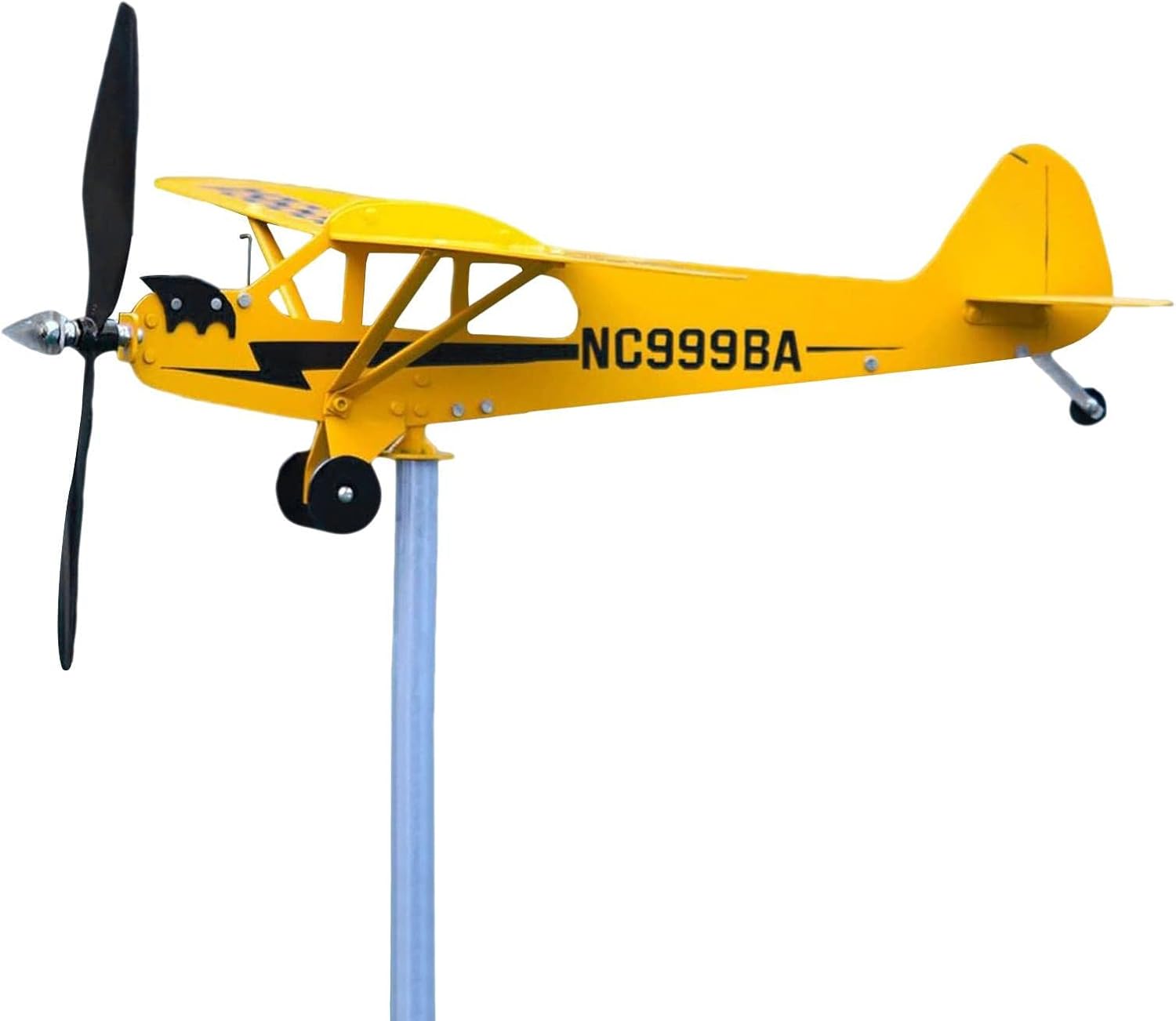 Weathervanes - J3 Cub Airplane Weathervane 2023 Airplane Wind Spinner 3D Magical Weathervane Windmill Outdoor Wind Sculpture for Yard Garden Patio