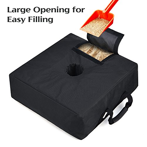 MaidMAX Umbrella Base Weight Bag, 18'' Umbrella Anchor Sand Bags with Large Opening, Fits Patio Beach Offset Cantilever & Standard Outdoor Umbrellas, Square